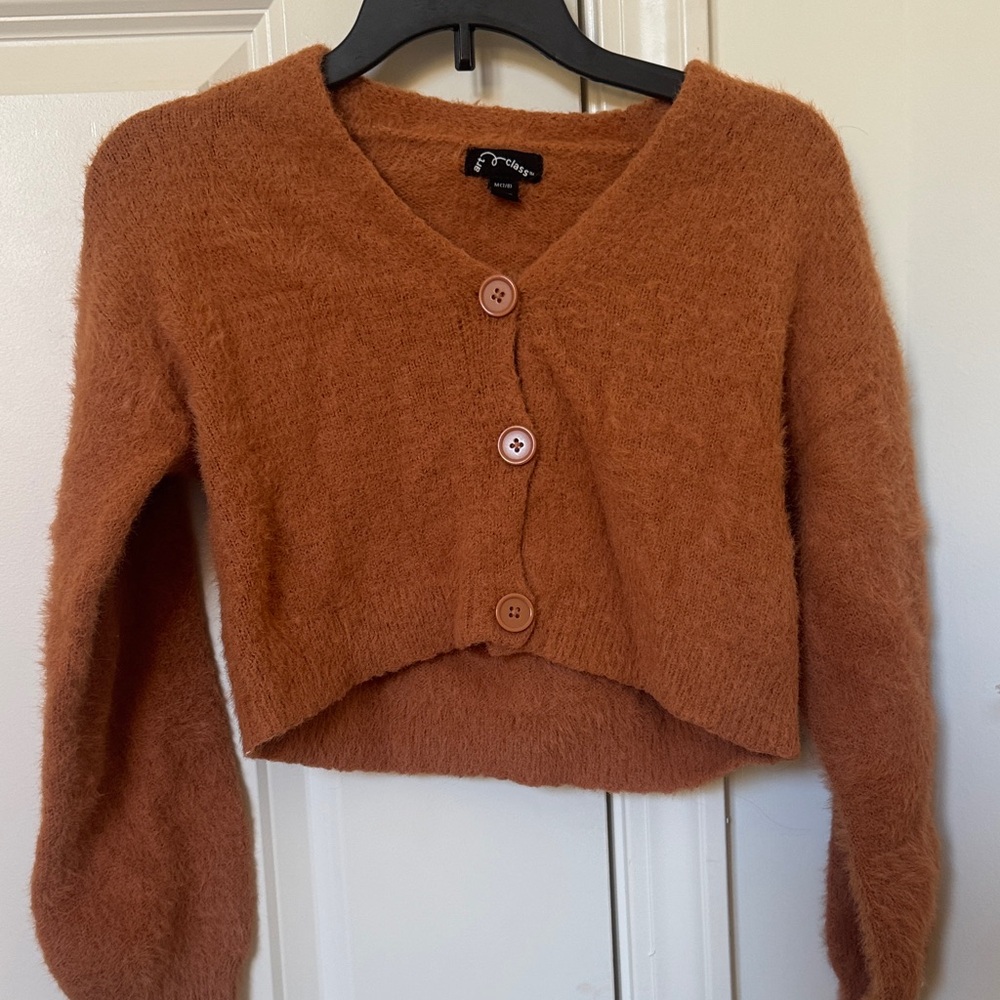 Girls Cozy Brown Sweater